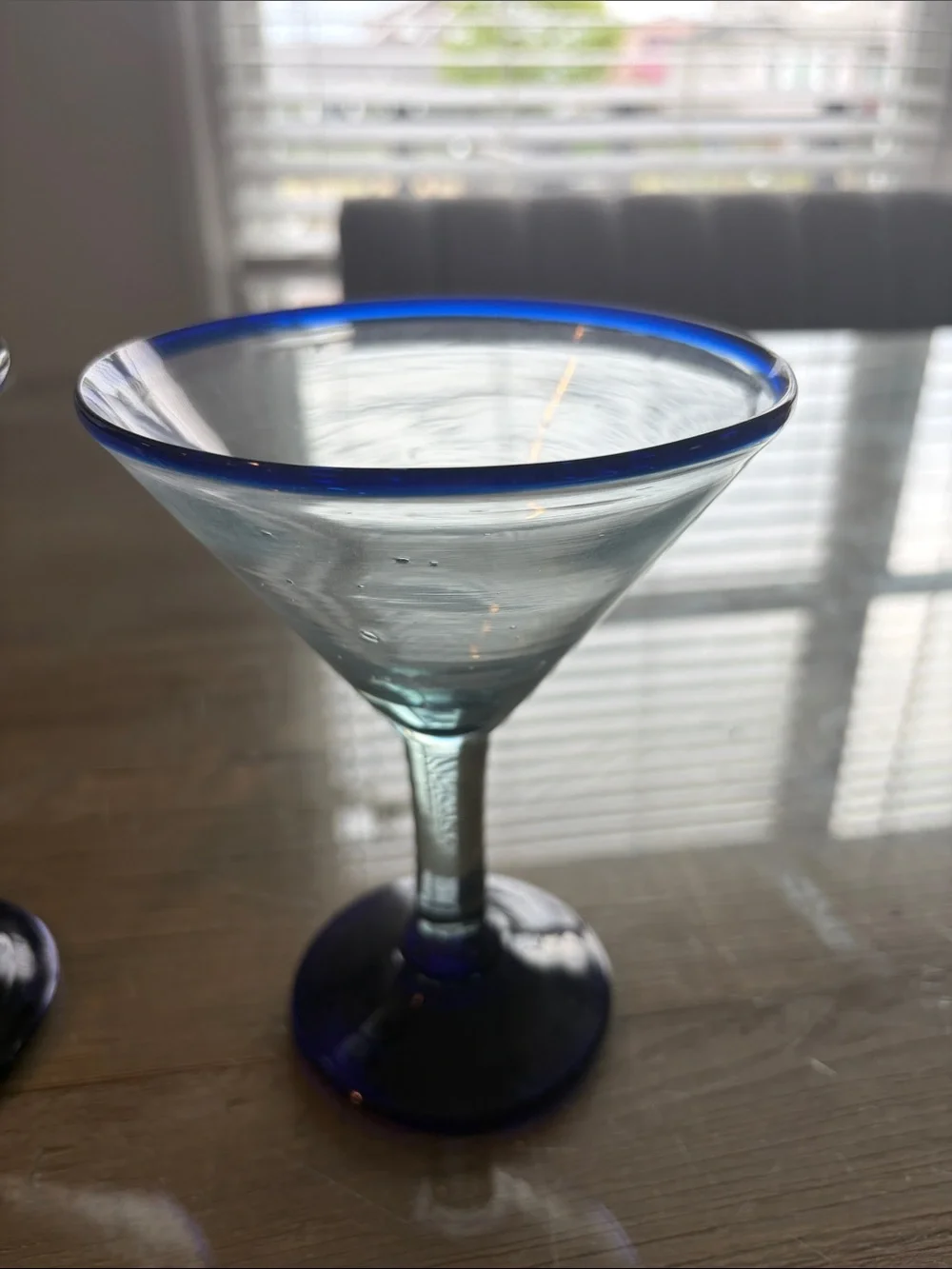 Pier 1 Blue-Rimmed Martini Glasses (Pair)